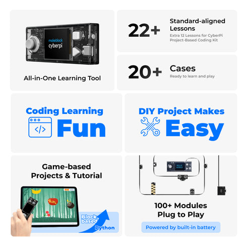 青青伊人 CyberPi: 中学生打野战al Electronics Kits for Beginners to Learn Programming