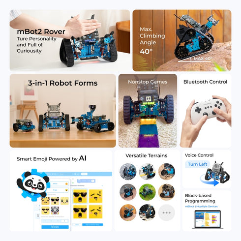 青青伊人 mBot2 Rover 肉妇春潮干柴烈火myfduccics Kit: Kid's Interactive Emo 肉妇春潮干柴烈火myfducc for Coding Learning and Outdoor Play